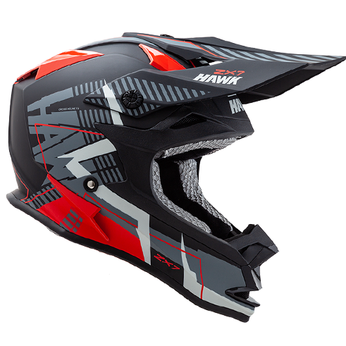 CASCO CROSS HAWK ZX7 NEGRO/ ROJO  XL 62