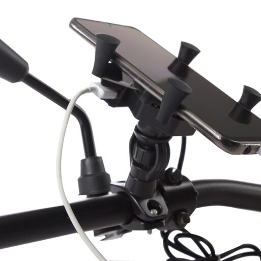 PORTA CELULAR / SOPORTE CON CARGADOR DE BATERIA PARA MANUBRIO / USB (FORTE)