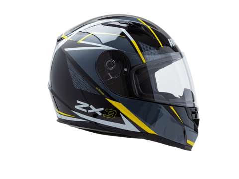 CASCO INTEGRAL HAWK ZX3 WARRIOR NEGRO/ FLUO L (HAWK)