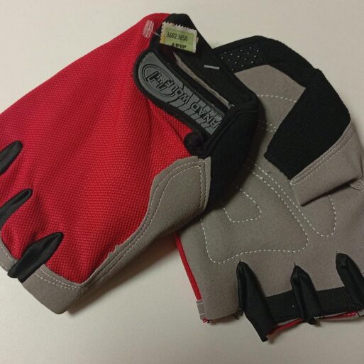 GUANTE DEPORTIVO MEDIO DEDO ROJO LISO "XL"