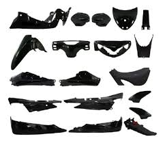 KIT PLASTICO MOTOMEL FUSSION 110 / CORVEN MIRAGE / GILERA FUTURA / NEGRO 19 PIEZAS