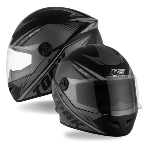 CASCO PROTORK R8 NEGRO - GRIS TALLE 58 M