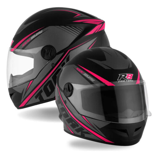 CASCO PROTORK R8 ROSA-NEGRO TALLE L (60)