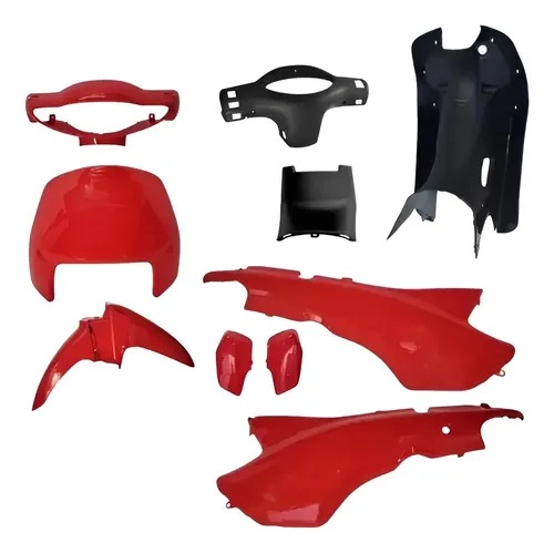 CARENADO COMPLETO AR GILERA SMASH PINTADO 10 PCS. ROJO FLEXIBLE