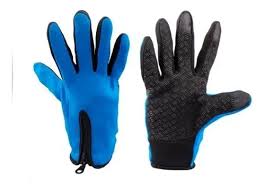 GUANTE TACTIL TERMICO IMPERMEABLE AZUL TALLE XXL (INVIERNO)